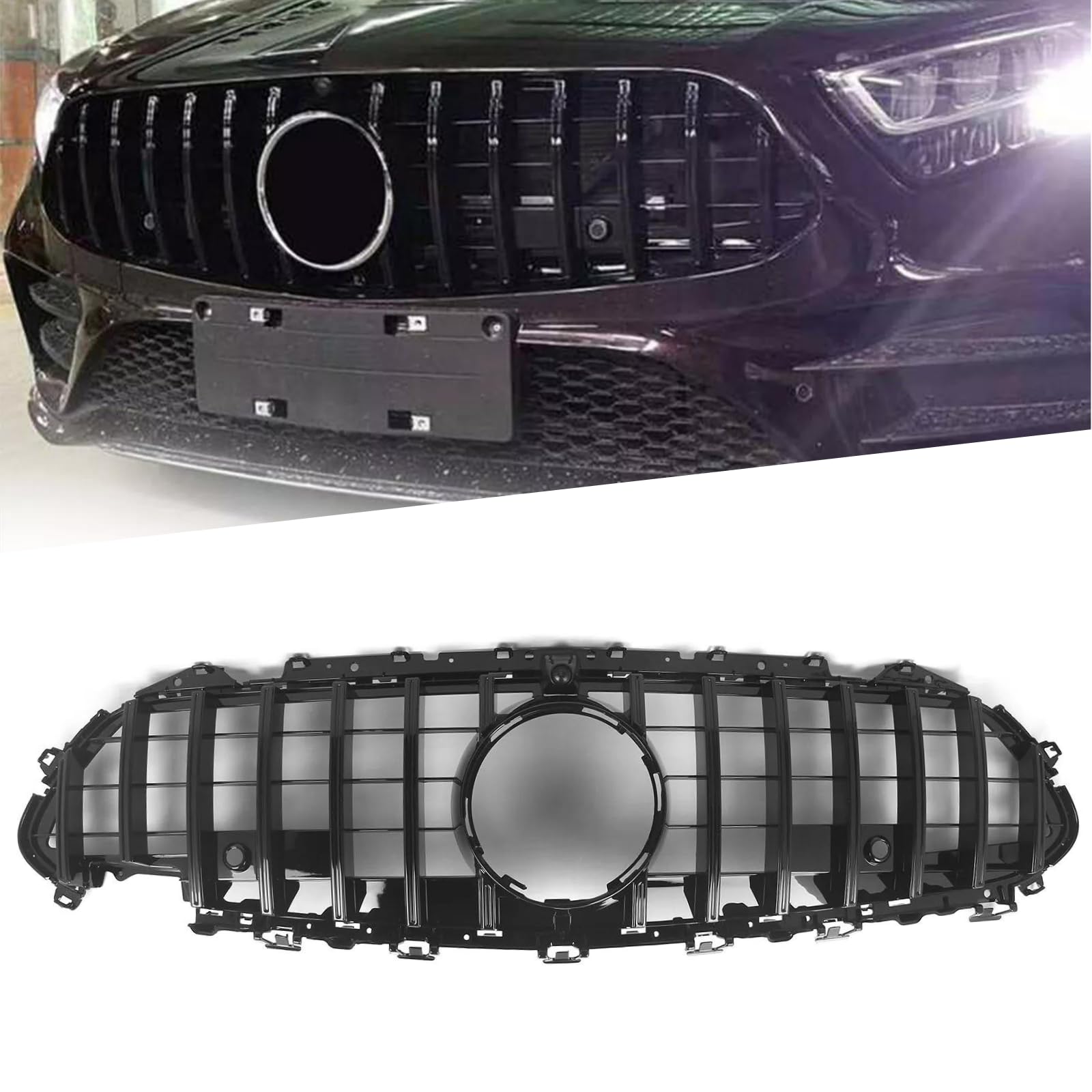 POWECHOX Gloss Black GT Front Grille for Mercedes CLS C257 2019